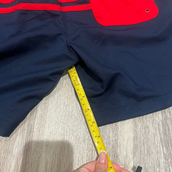 Speedo Blue and Red Short Swim Trunk Size Small - Picture 2 of 4